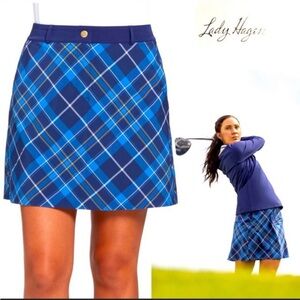 Lady Hagen Golf Skirt‎ Skort Blue Plaid Athletic